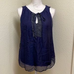 Keysha Made in Italy Sleeveless top Navy - small